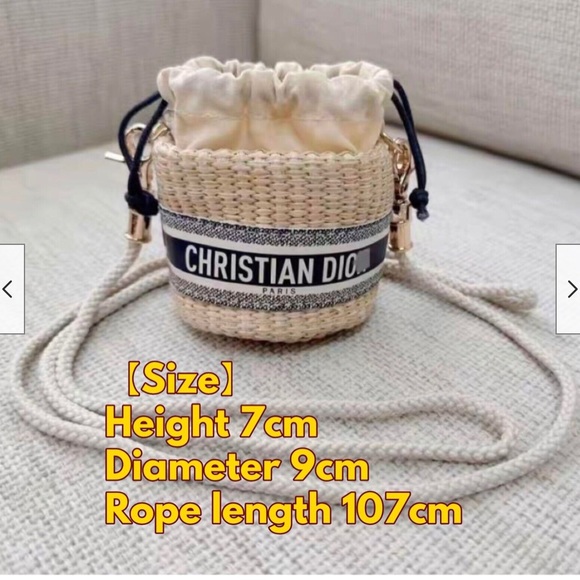 Christian Dior Straw pouch mini shoulder bag VIP Limited New Rare CD - Picture 2 of 14